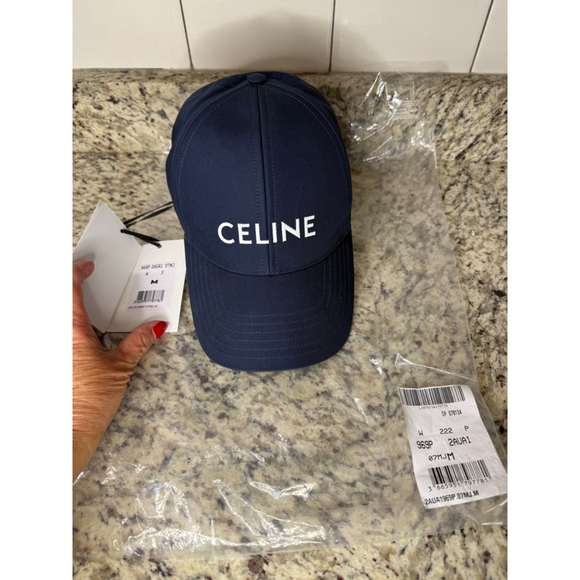 Celine Navy Blue & White Logo Baseball Cap Size M main image 4
